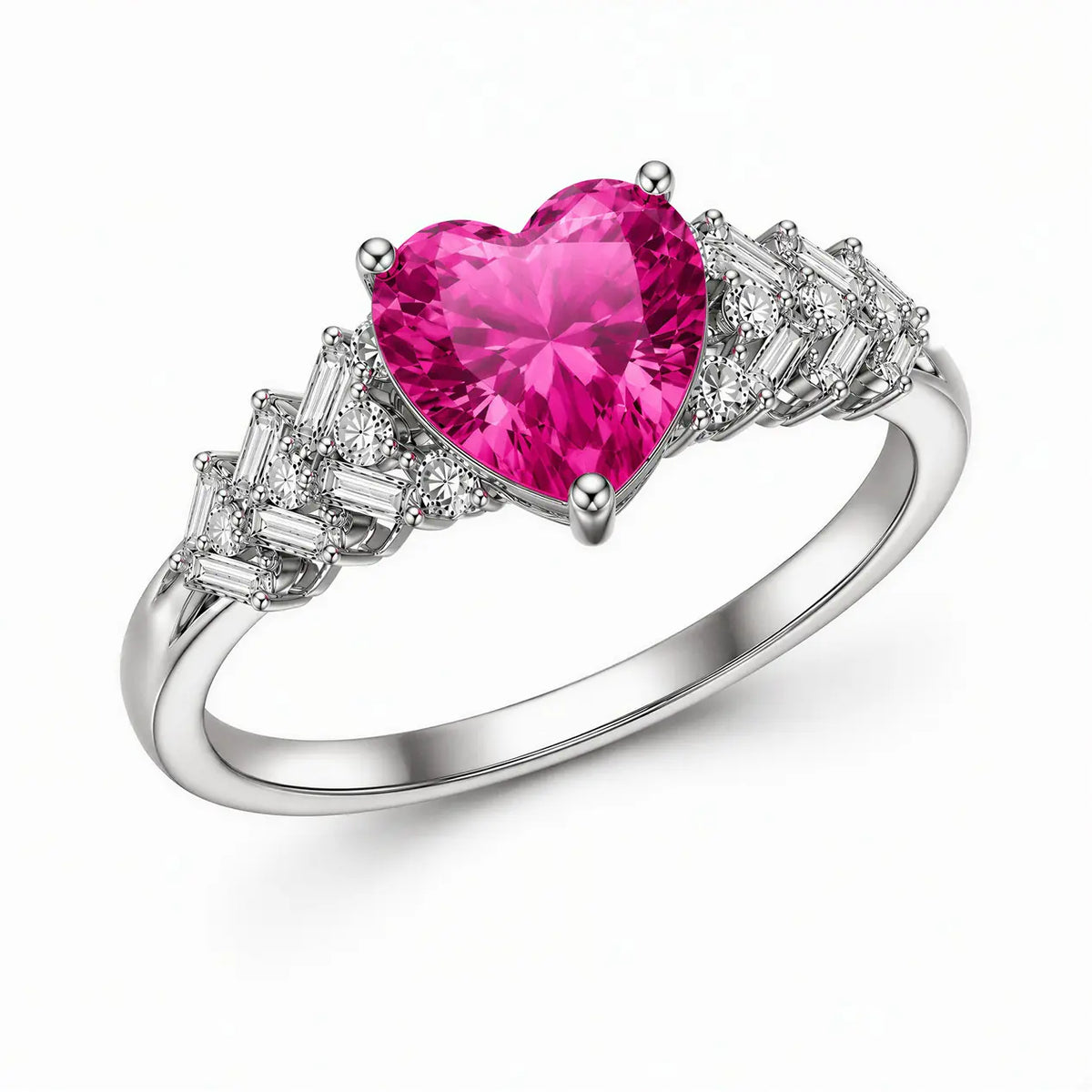 Anel Pedra Amor Luxo - Prata