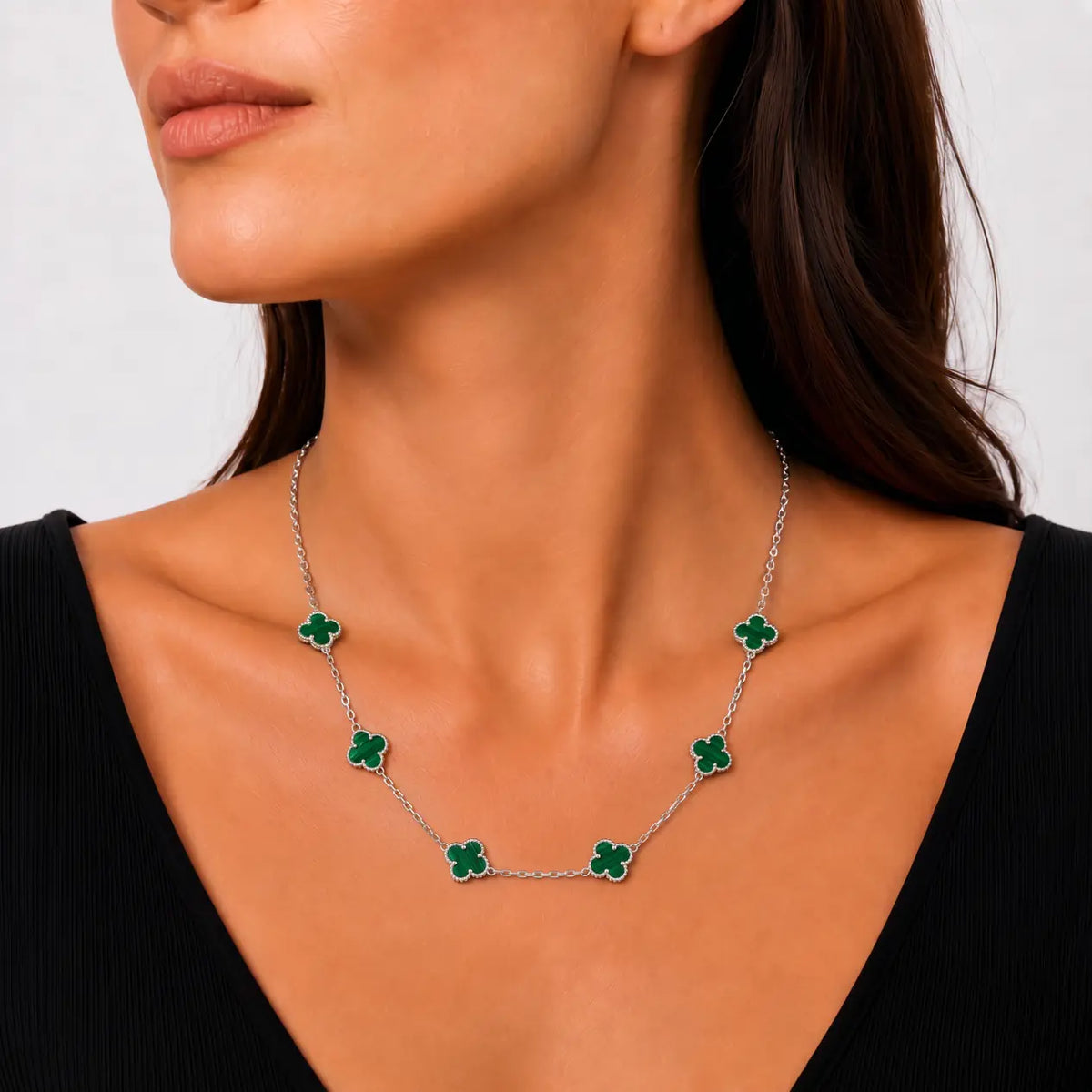 Colar Trevo Feminino - Prata