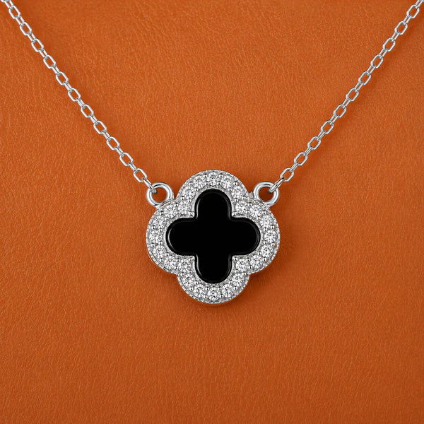 Conjunto Trevo Black - Prata
