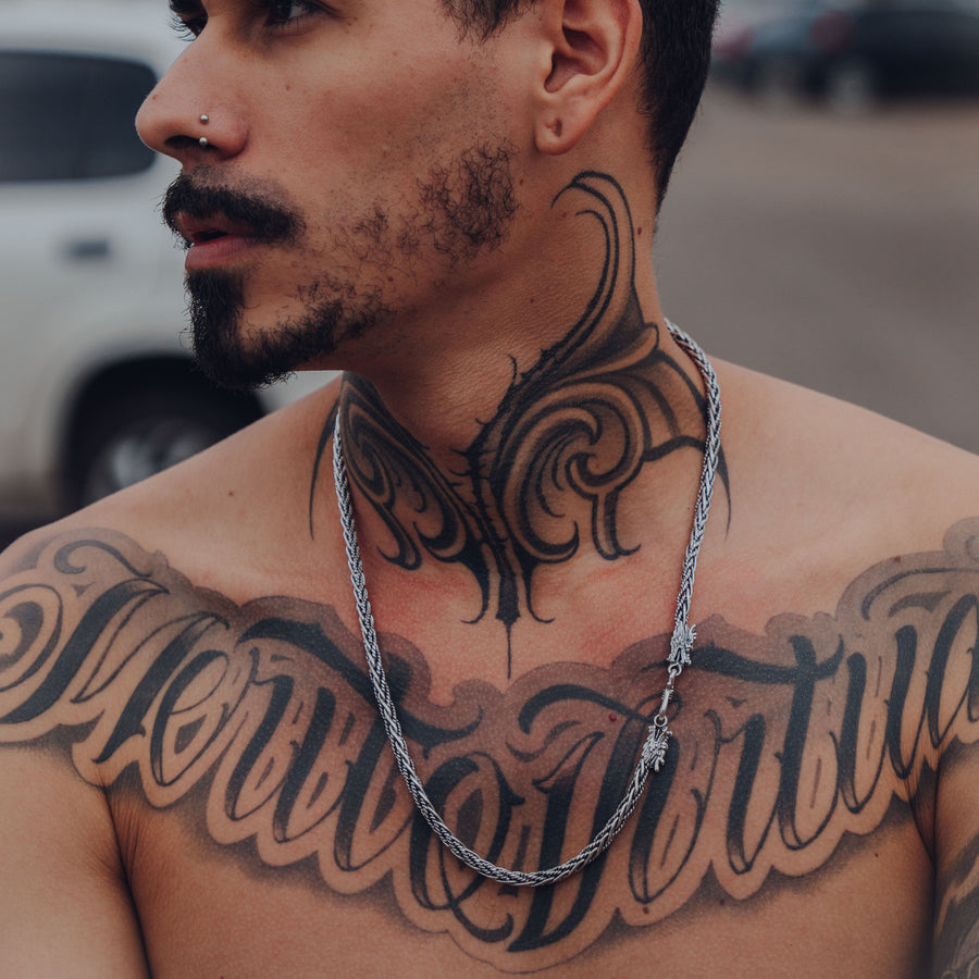 Corrente Cabeça de Dragão 4mm Fio Torcido 60cm