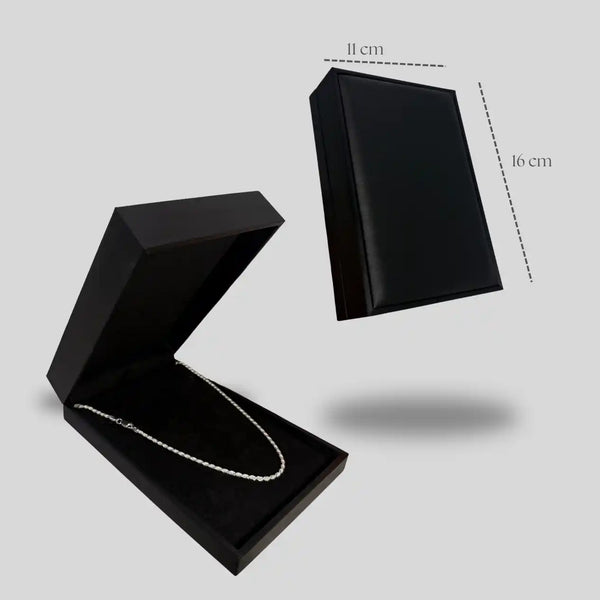 Estojo Premium para Conjunto de Joias em Courino Preto