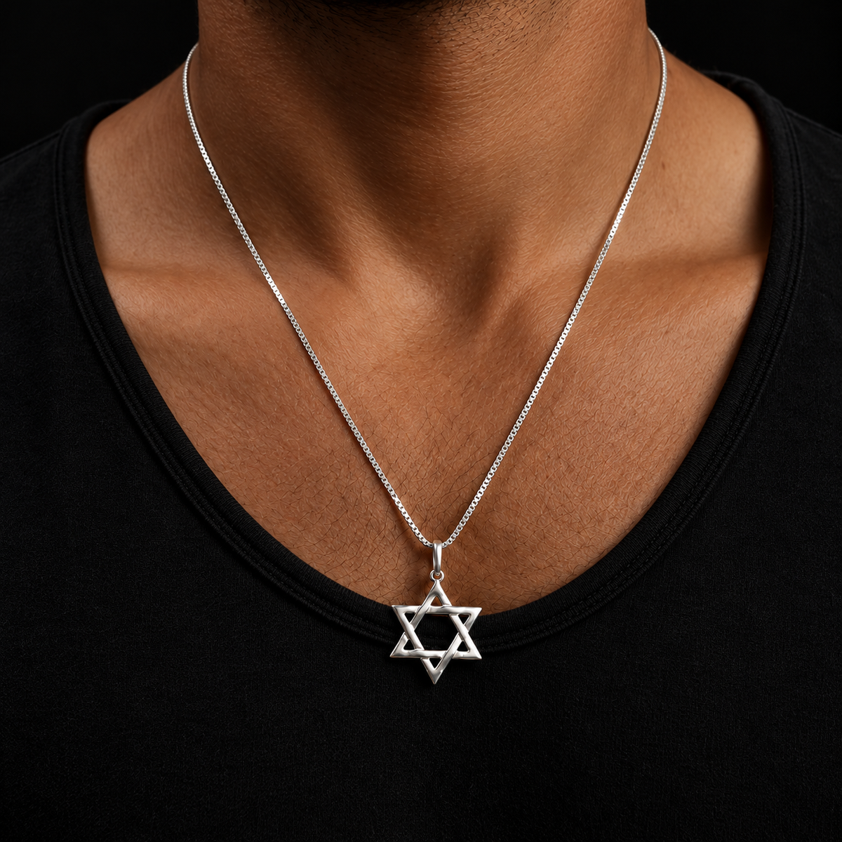 Conjunto Estrela de Davi com corrente Veneziana 60cm em prata 925 - El Patron Platas - foto 3