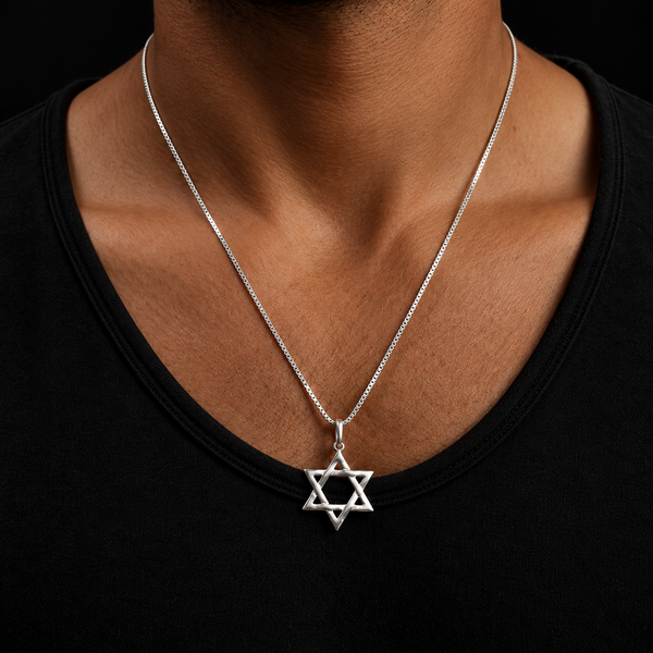 Conjunto Estrela de Davi com corrente Veneziana 60cm em prata 925 - El Patron Platas - foto 3