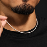 Corrente 3mm Cordão Baiano 45cm com Fecho Batom em prata 925 - El Patron Platas - foto 3