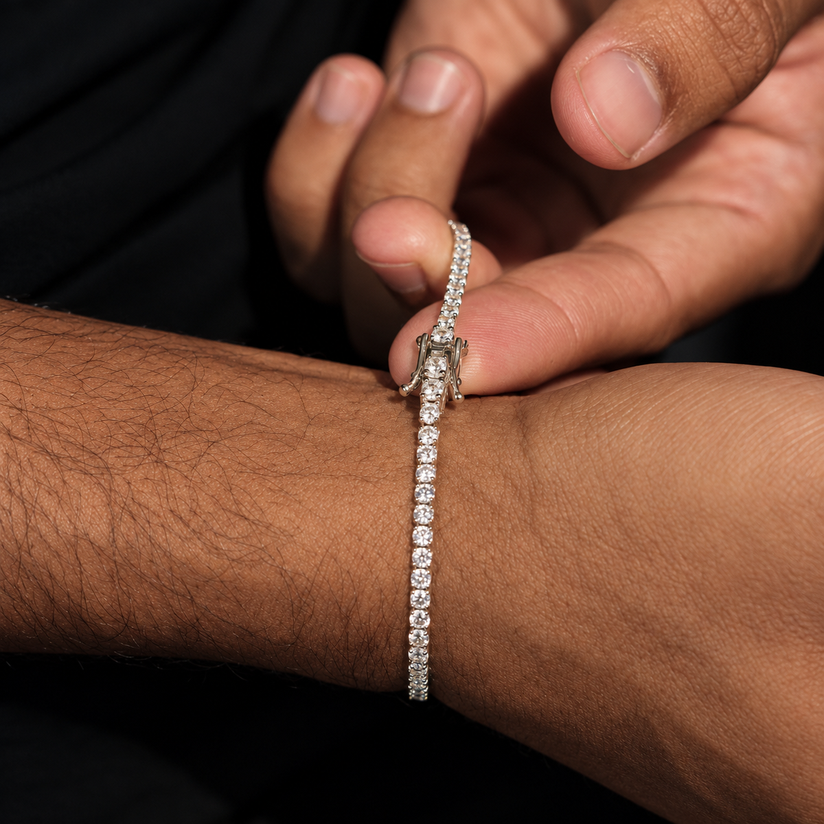 Pulseira Riviera Aurora Brasil 3mm com Fecho Gaveta em prata 925 - El Patron Platas - foto 2