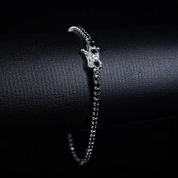 Pulseira Riviera Imperial Brasil Ônix em prata 925, El Patron Platas